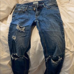 Aeropostale low rise ripped dark wash jeans size 3